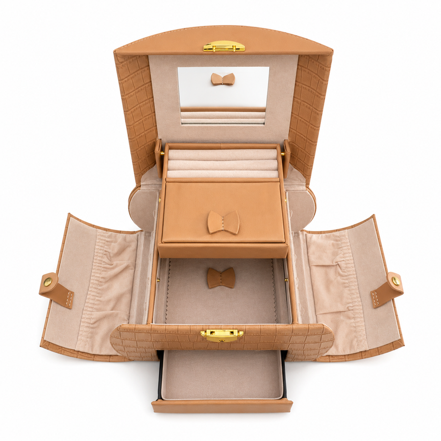 Khaki Big Size Leather Organizer Without key