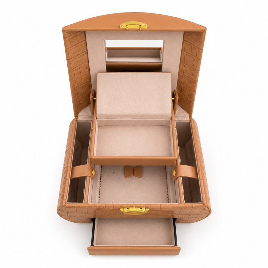 Khaki Big Size Leather Organizer Without key
