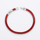 Silver X Red Tennis Bracelet