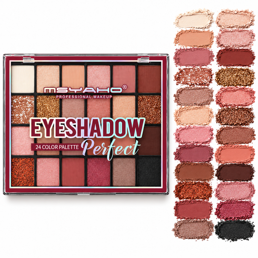 24 Perfect Colors Matte, Shimmer and Glitter Eyeshadow Palette