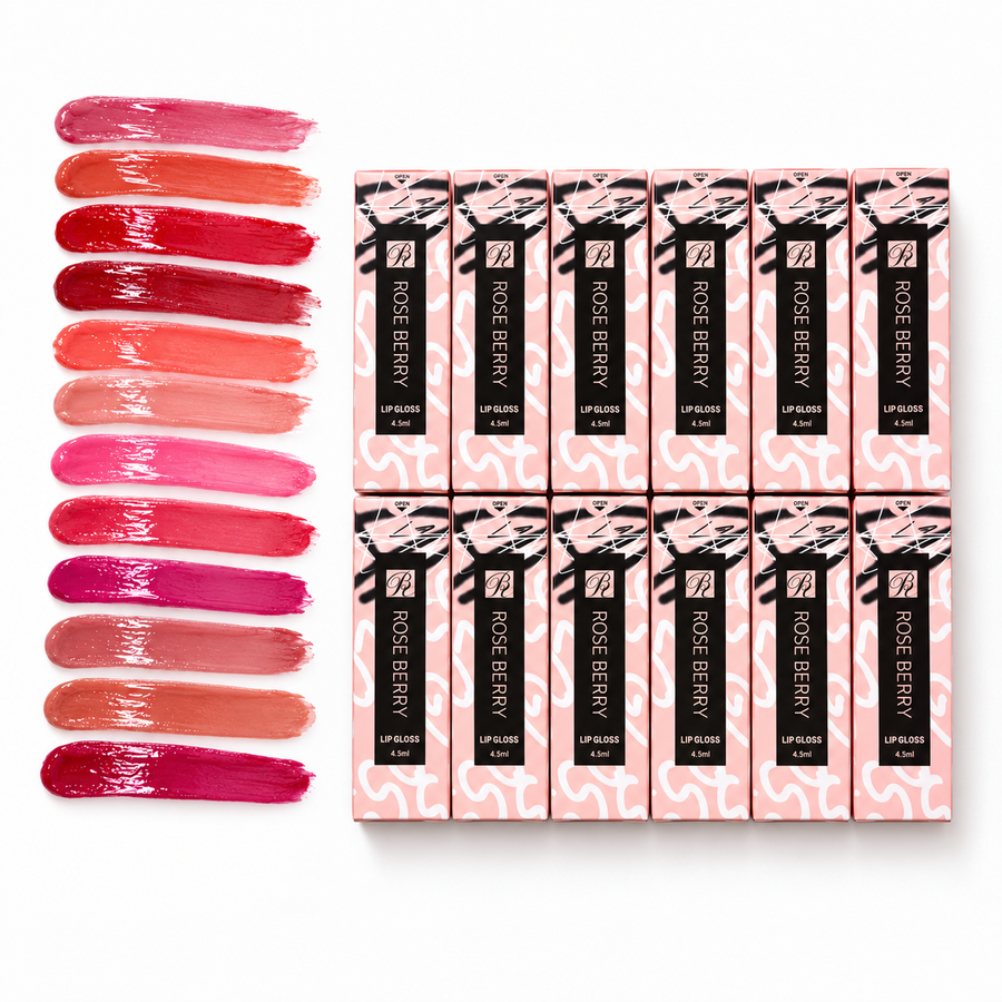 12 Colors Glass Glossy Lip Glosses