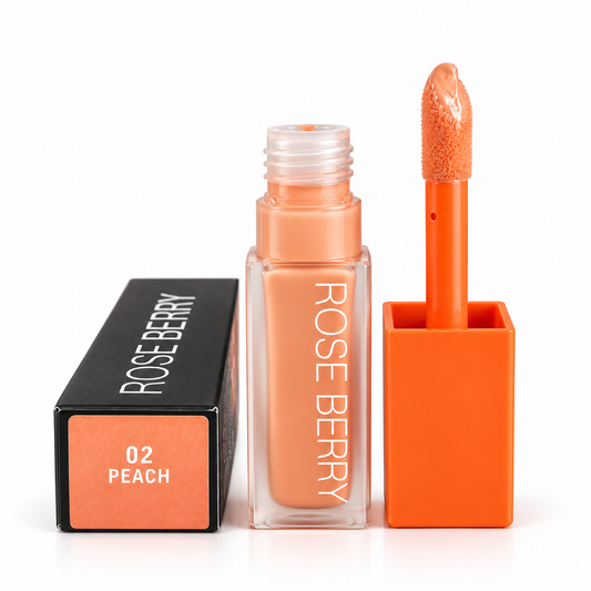 02 Peach color correcting liquid under concealer and foundation