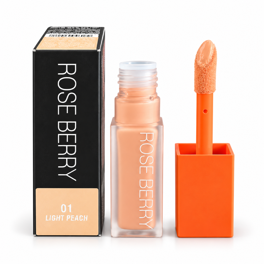 01 Light Peach color correcting liquid under concealer and foundation