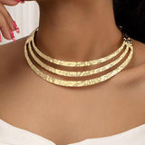 Gold Three Lines Chocker